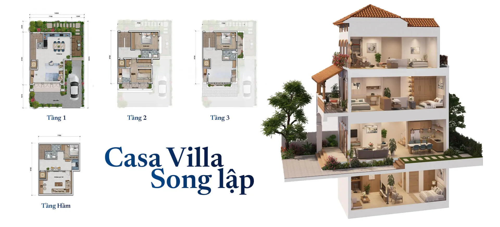Mặt bằng Casa Villa Song Lập Blanca City