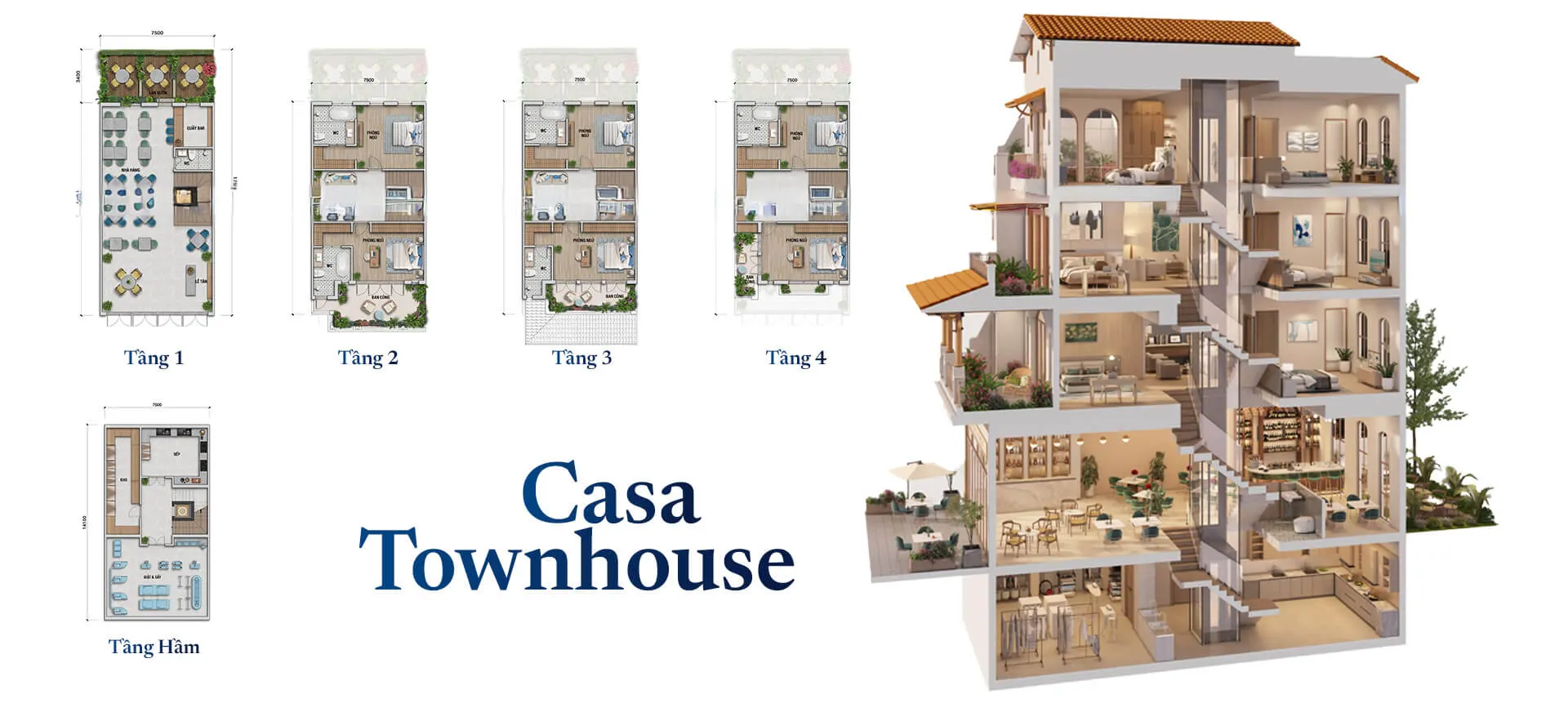 Mặt bằng Casa Townhouse Blanca City